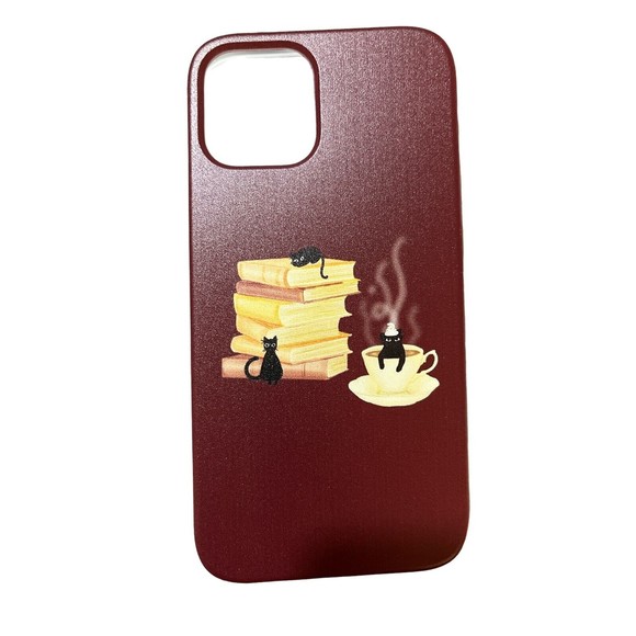 IPHONE 12 Case Flexi Redbubble Cats, Coffee, Books - Picture 1 of 2